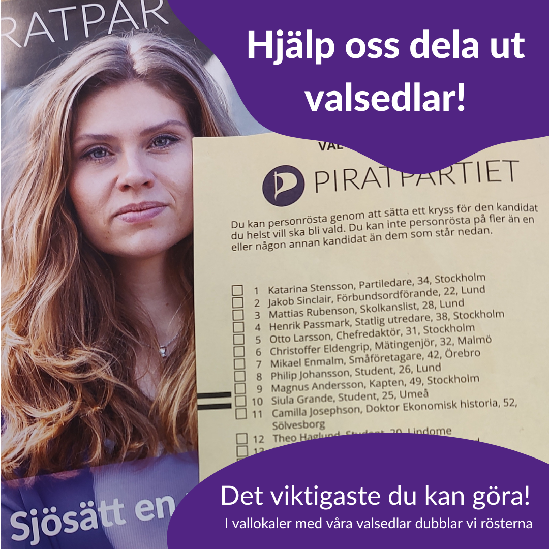 Valsedlar – Det Viktigaste Du Kan Göra För Partiet I år – Piratpartiet